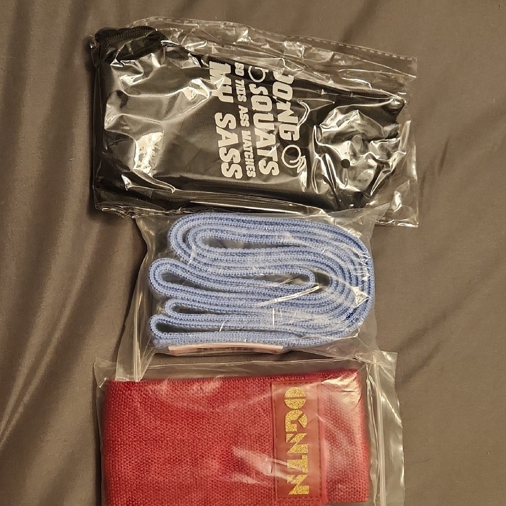 Red and Blue Fitness Bands Set